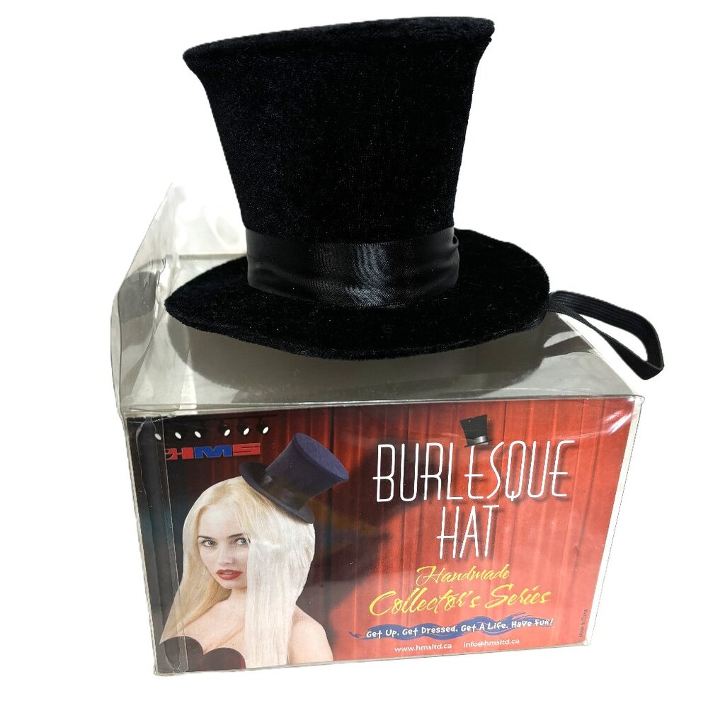 Leg Avenue Burlesque Small Black Velour Top Hat NWT NOS